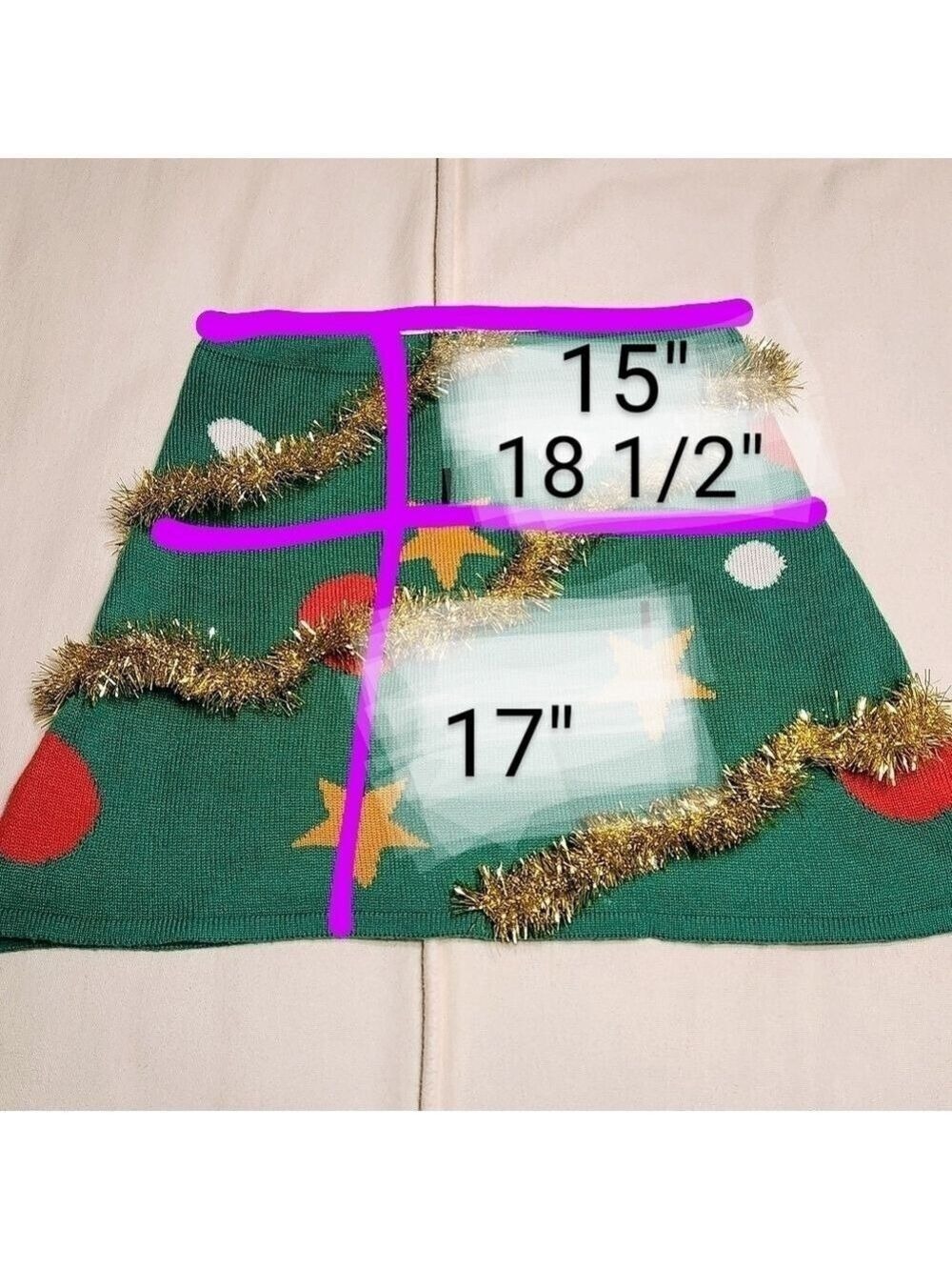 With Love Derek Green Gold Tinsel Knit Mini Skirt Large - Picture 9 of 9